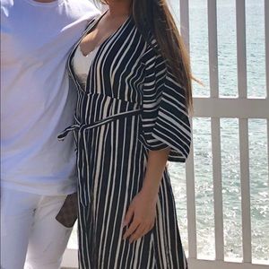 Midi tie waist dress